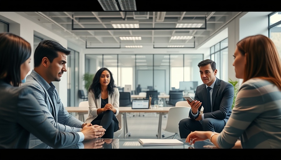 Deloitte office with US consultants discussing layoffs.