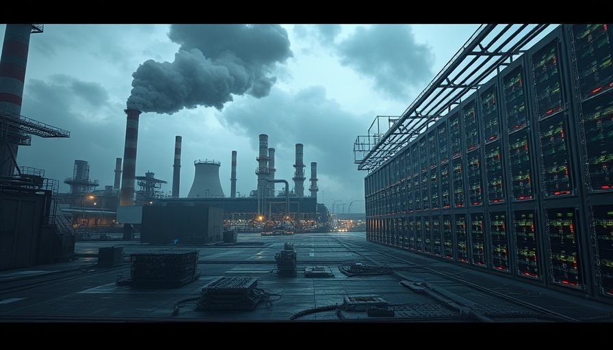 Transition from coal to AI data centers, industrial and digital contrast.