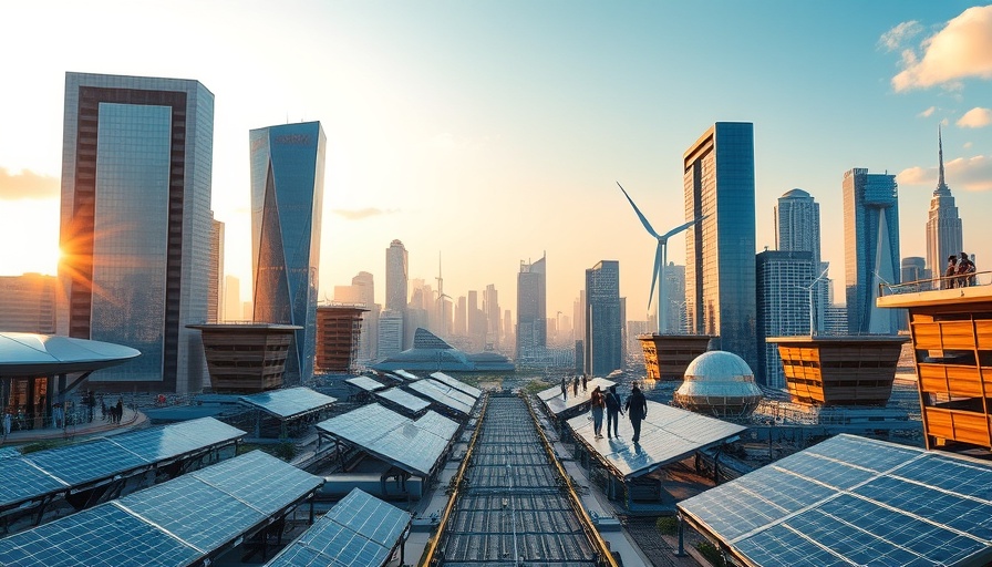 Futuristic cityscape showcasing energy-efficient trends.