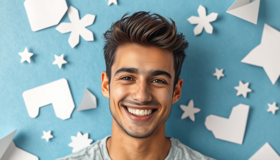 High school entrepreneur college essay themed image with a young man smiling.