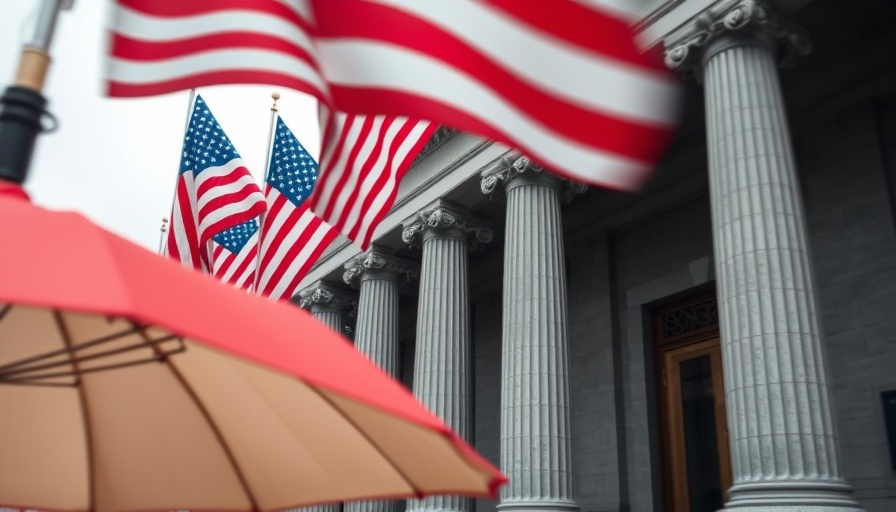 Trump Tariffs Impact on Stock Market with blurred flags