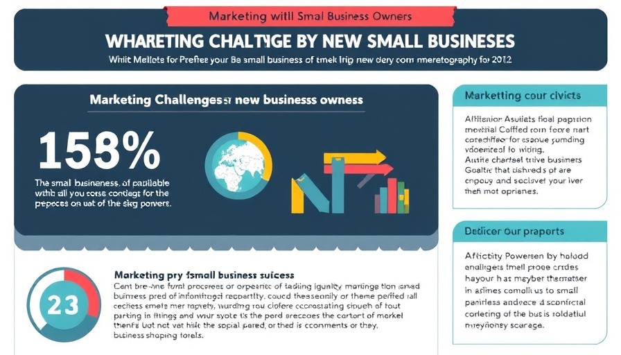 Infographic showing marketing challenges for new SMB owners with statistics.