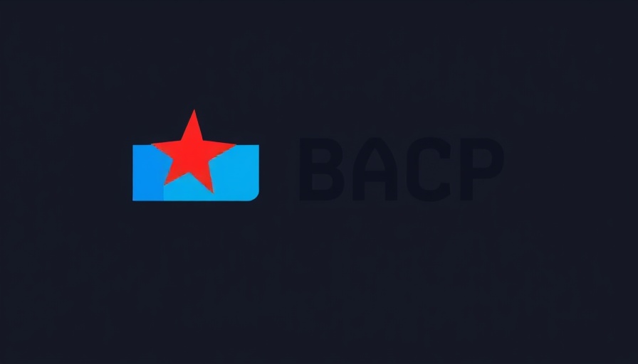 Minimalist BACP logo with red star and blue rectangle.