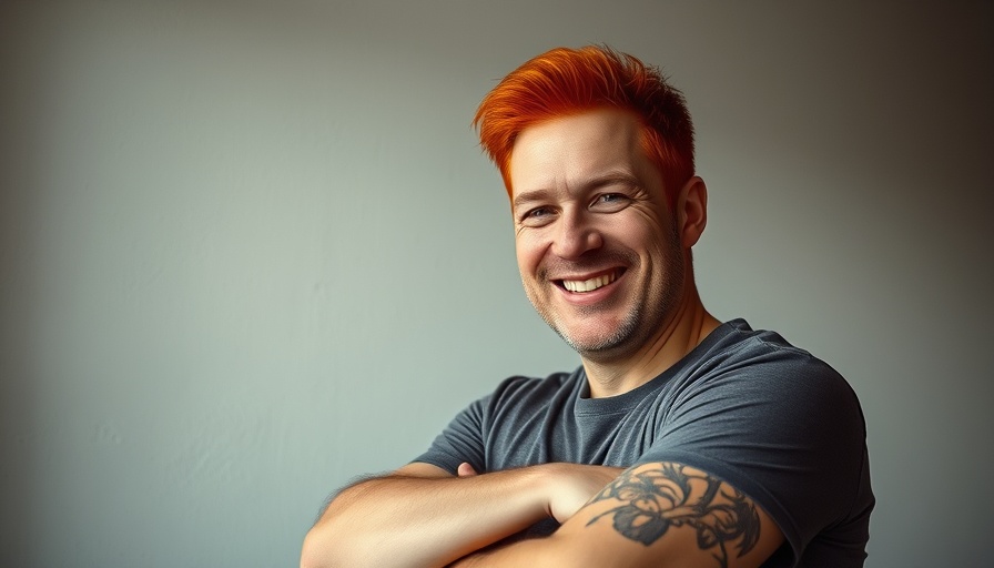 Middle-aged man with red hair and tattoo smiling, Gen Z startups and trade war.