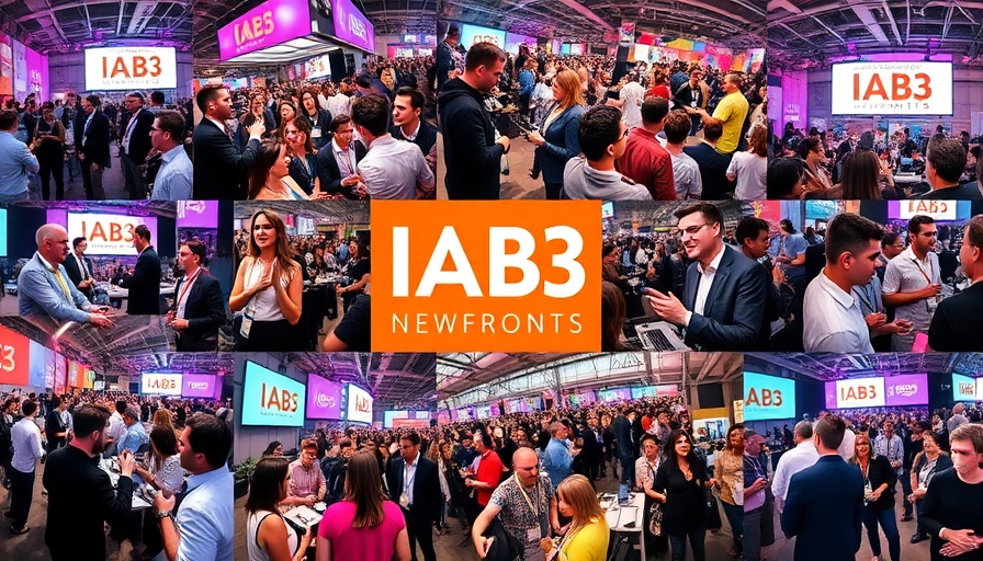 Diverse participants at 2025 IAB NewFronts event in vibrant atmosphere.