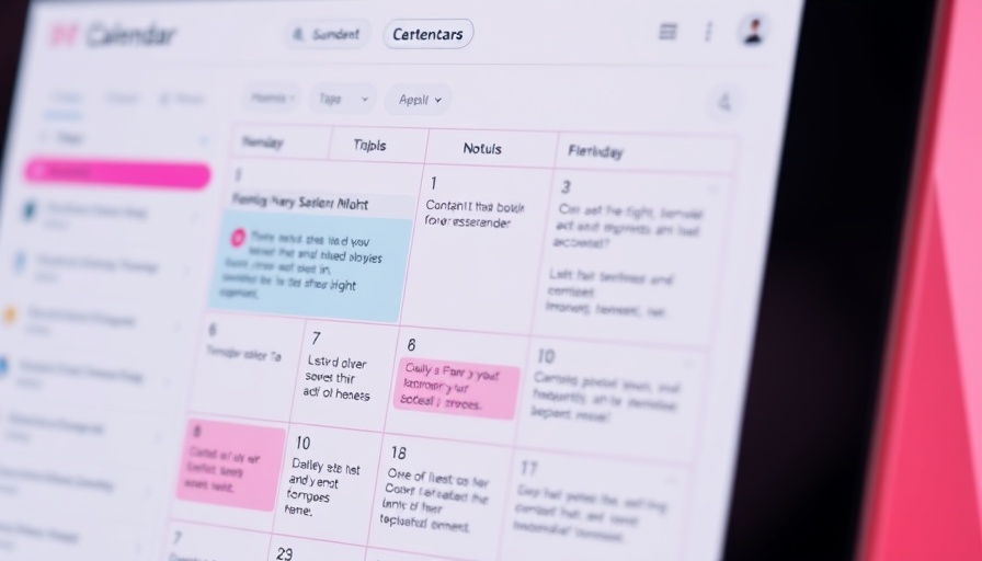 Digital content calendar interface for content strategy assistants.