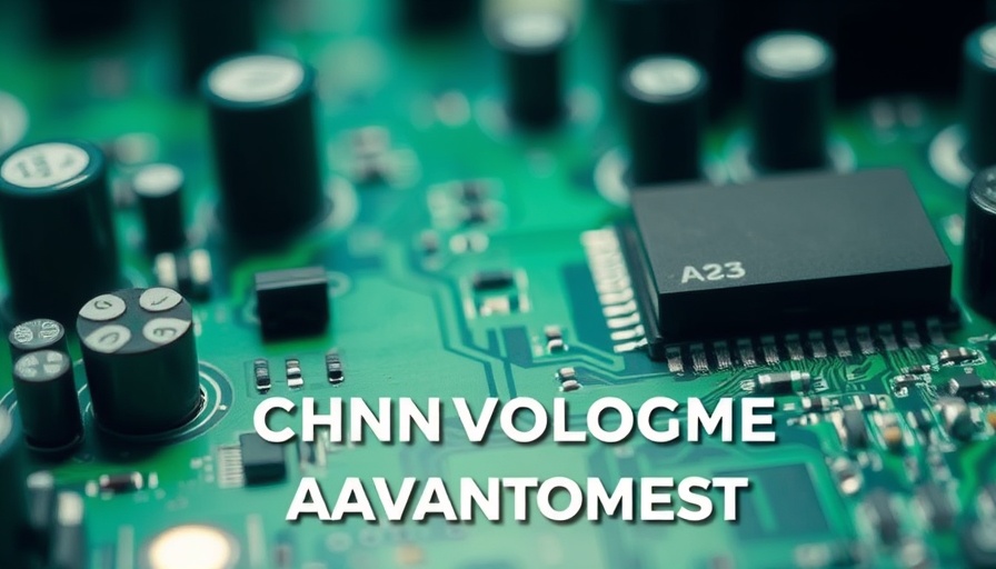 Electronic publishing technology timeline on circuit board background.