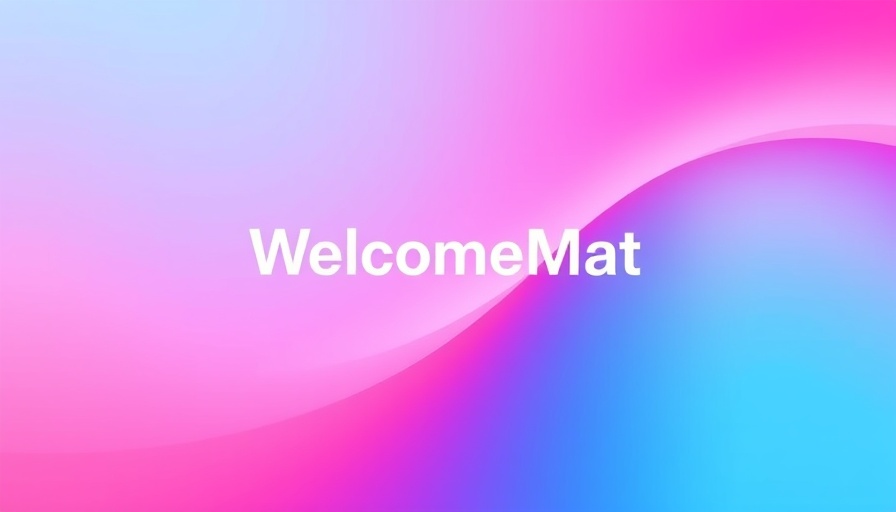 Welcomemat logo on vibrant gradient for digital marketing
