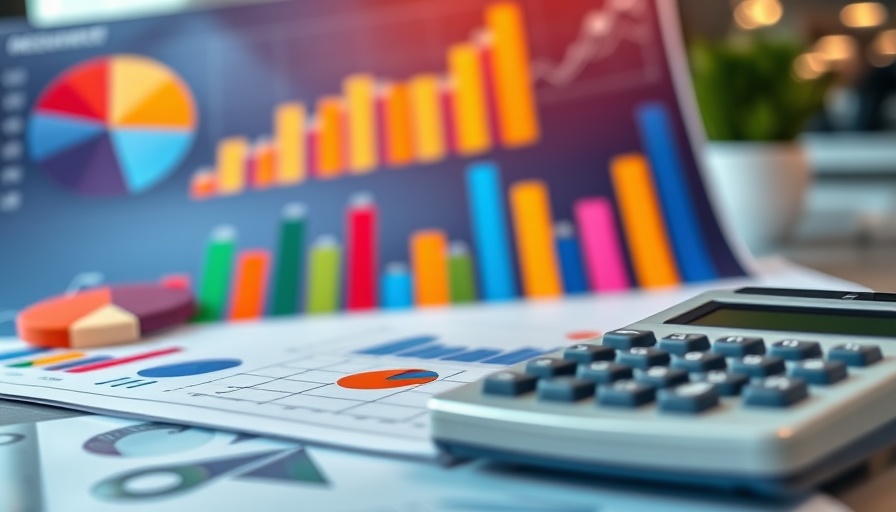 Market research report cover with charts and calculator, digital marketing software market opportunities.