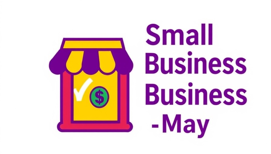 Marketing Strategies for Small Businesses: Small Business Month icon in yellow and purple.
