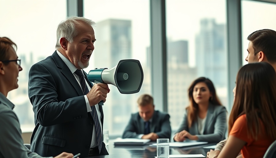 Fear-based leadership in a meeting with Gen Z professionals, green tint.