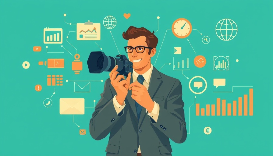 Press release graphic in vintage style with technology elements.