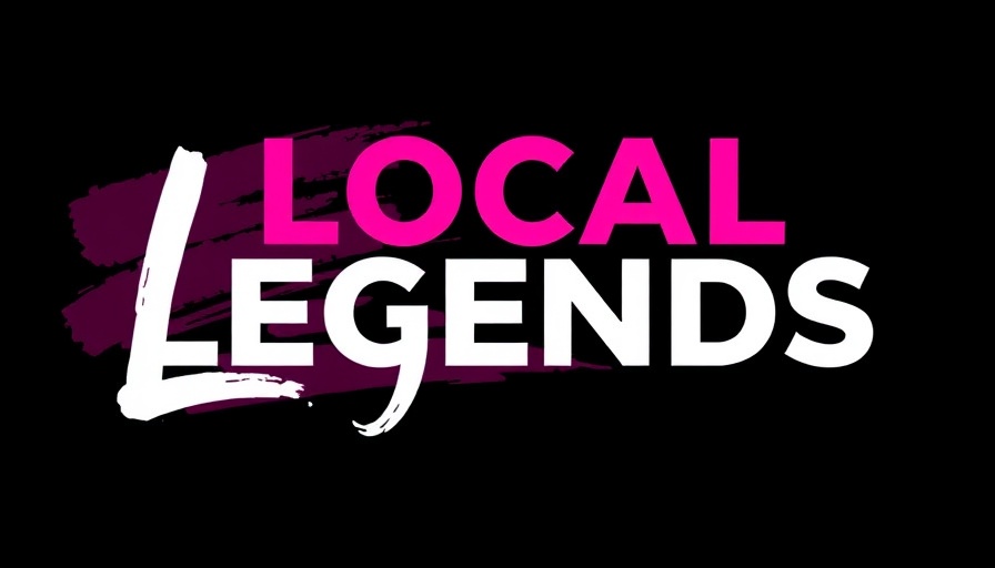 Bold typography reading Local Legends with dark brushstroke, vibrant design.