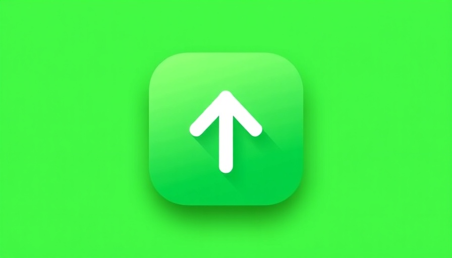 Minimalist green app icon with white arrow for digital marketing