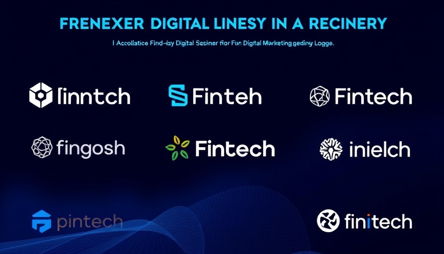 Best fintech digital marketing agencies 2025 logos, dark blue background.