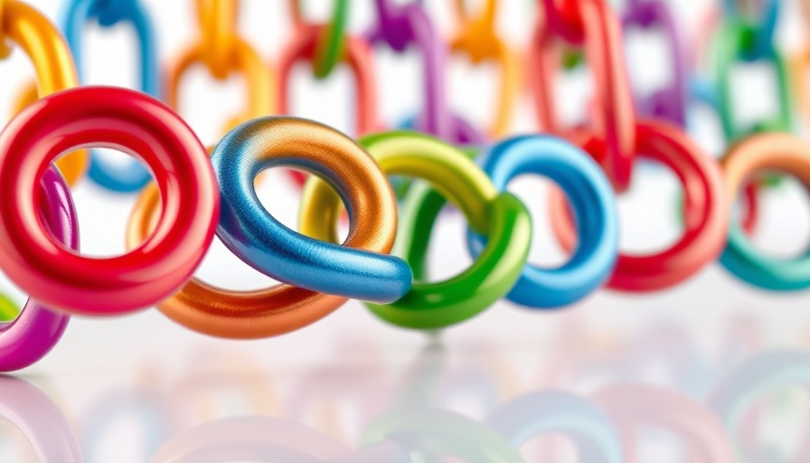 Vibrant multicolored chain symbolizing a high-quality backlink strategy.