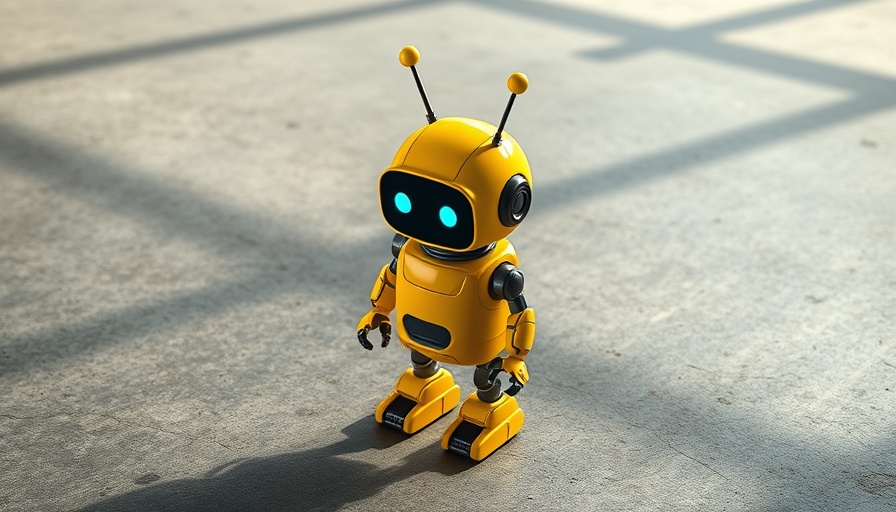 Friendly yellow robot symbolizing automated content posting