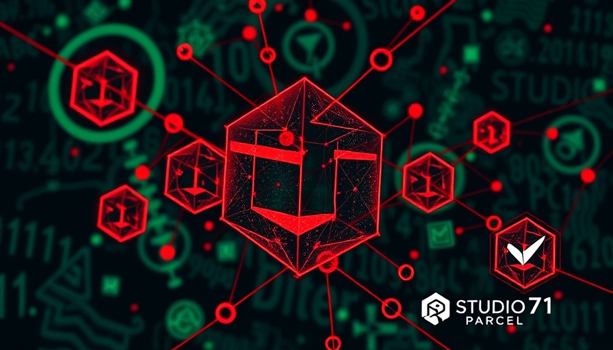 AI-Powered technology abstract with network cubes and Studio71 Parcel logo.