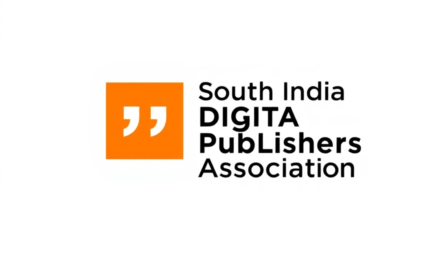 South Indian digital publishers association minimalist logo with orange square.