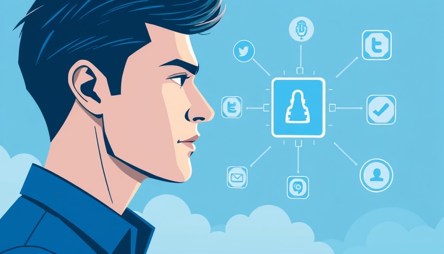 ELA Solutions Digital Marketing AI concept illustration showing AI and social media icons.