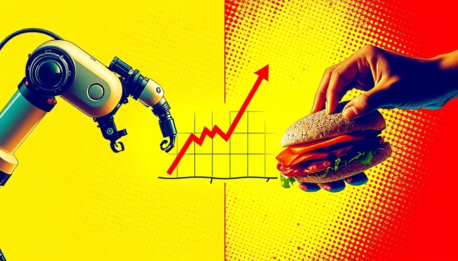 Humans in automation business represented by robotic arm and hands.