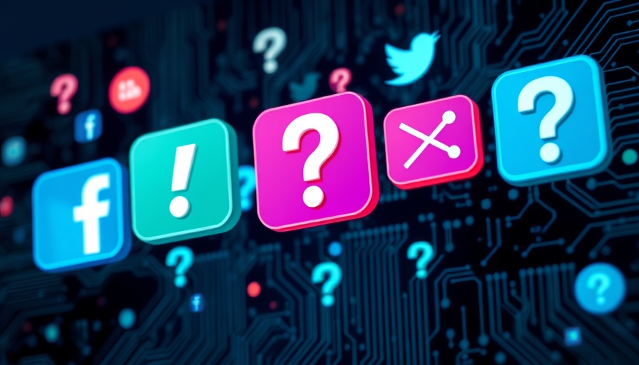 Social media icons with question marks representing Untapped Keywords Reverse Search Strategy.