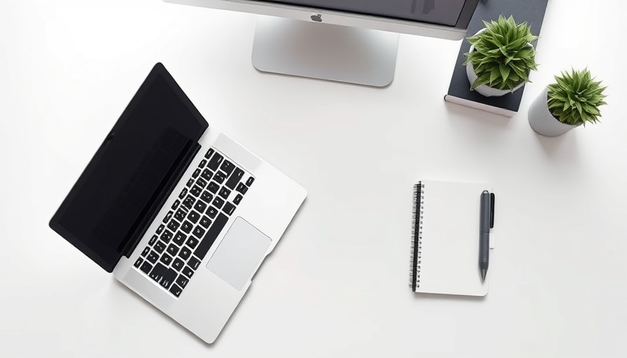 Minimalist office setup with laptop and notebook, SEO agencies in Warrington.