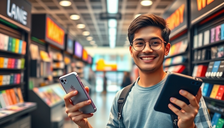 Maximize Flipkart sales with keyword tools featuring a smiling young man holding gadgets.
