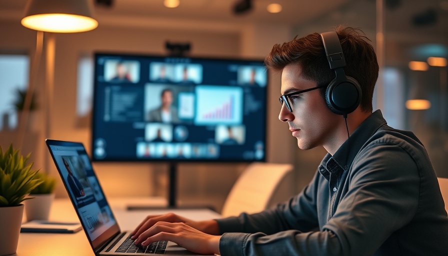SEO stock photo success, professional engaged in video call.