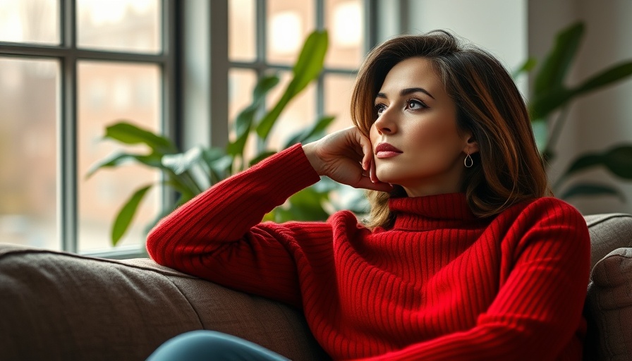 Elegant woman on magazine cover with red sweater, Digital Equity Act.