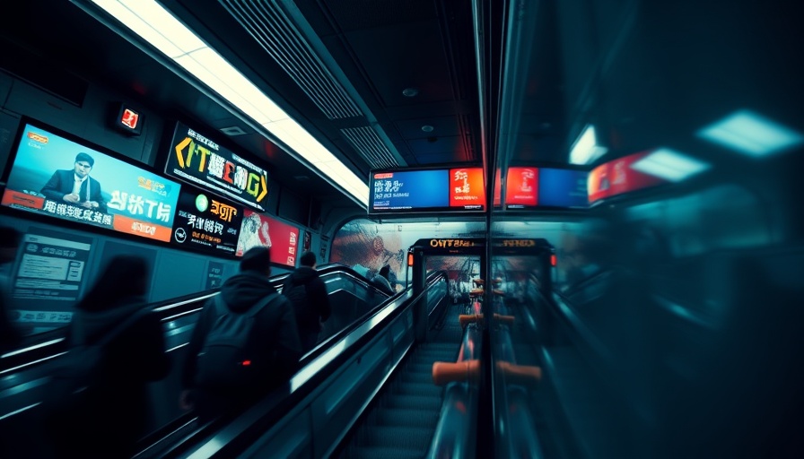 Urban subway scene with a billboard, showcasing digital marketing trends in China 2025.