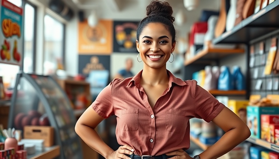 Entrepreneur in small business setup, showcasing SCORE marketing resources.