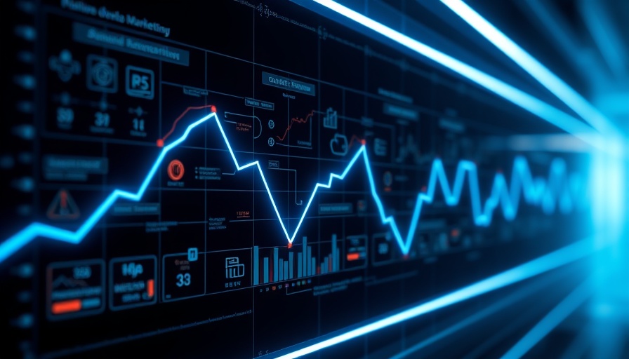 Digital analytics overlay with trend graph for Data Speaks Marketing Measurement.