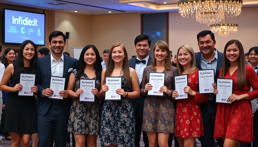 Infidigit wins awards at BW Merit Awards 2025, group celebration.