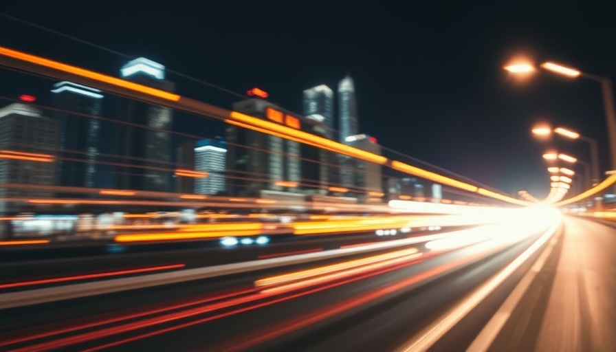 Dynamic motion blur with city lights, representing Google's Hidden Keyword Treasure Map.