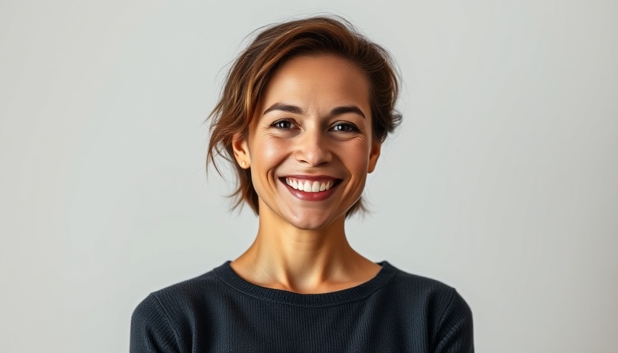 Confident woman smiling, concept testing for business ideas