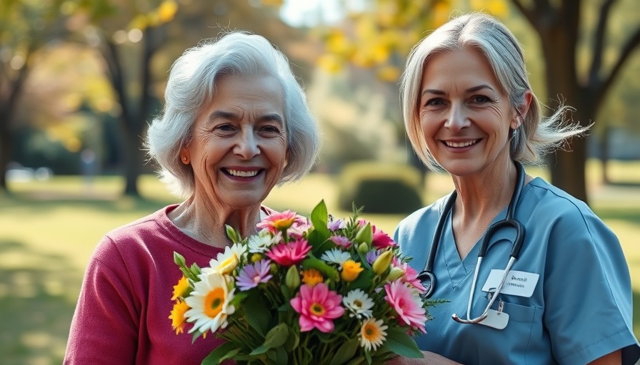 Senior woman and caregiver enjoying outdoor moment, Senior Living Marketing Webinar.