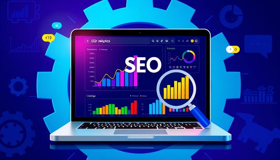 Local SEO system illustration with charts and icons