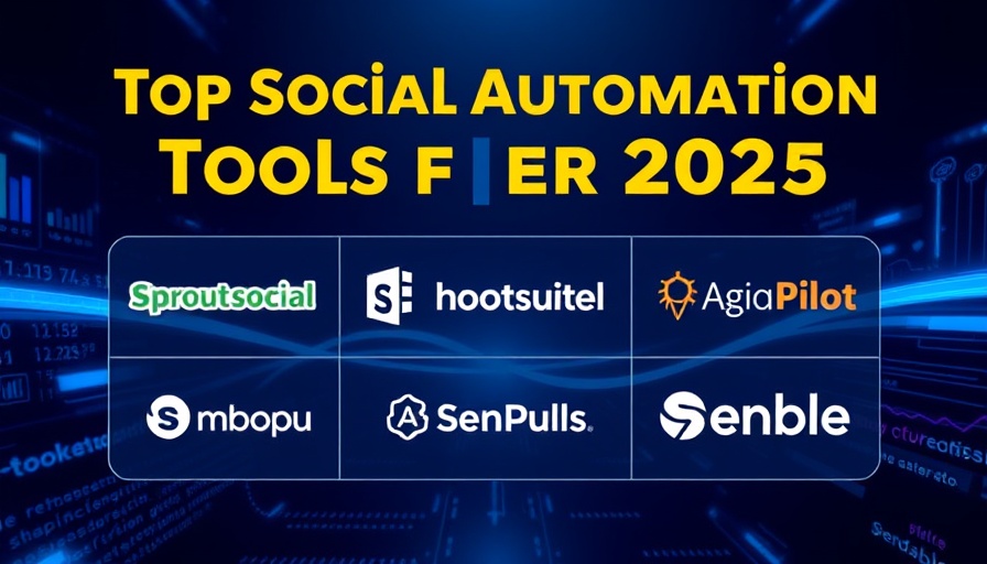 Top social media automation tools infographic 2025.
