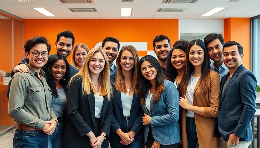 Team at an AI-driven digital marketing agency posing in office.