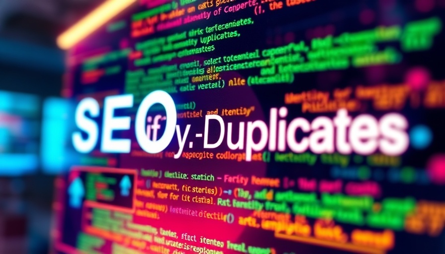 Vibrant digital SEO display about canonical tags and duplicates.