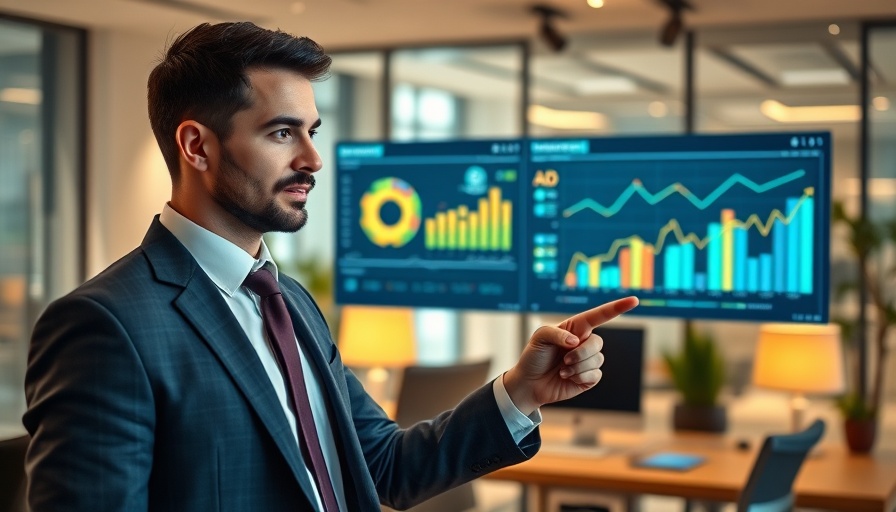 Business executive using digital marketing interface for Trade Desk Long-Term Investment analysis.
