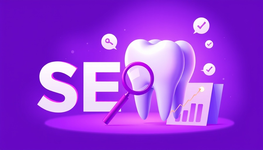 Purple SEO graphic with dental elements for DIY Local SEO for Women Dentists