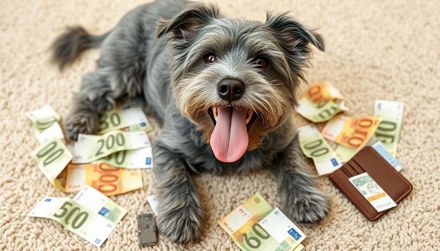 Defend Every Marketing Dollar with playful dog among torn euros.