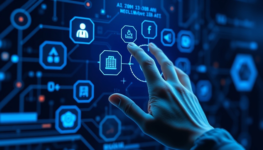 AI in Social Media: Hand interacting with digital AI interface