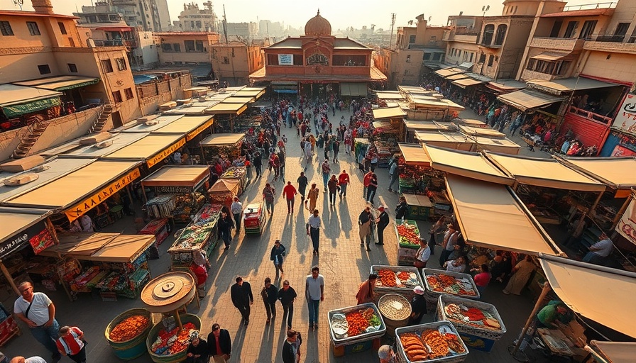 Bustling Syrian market symbolizing end of economic isolation.