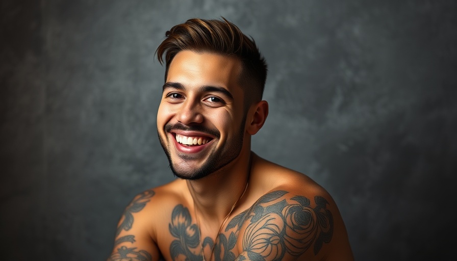 Vibrant individual with tattoos, smiling in a relaxed pose, highlighting Atlanta Companies That Are Great Places to Work.