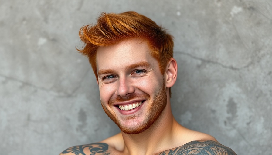 Relaxed man with red hair, tattoo, and smile, Hims & Hers stock decline Novo Nordisk feud.