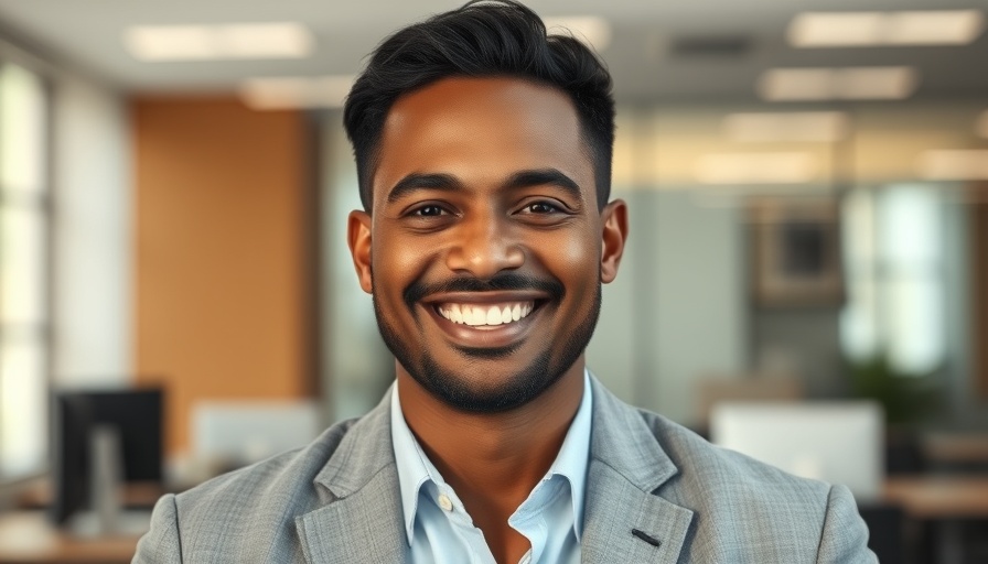 Confident professional in a grey blazer discussing digital marketing in India's food e-commerce.
