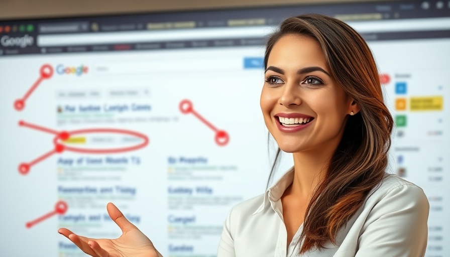 Professional discussing SEO strategies with search ranking results.